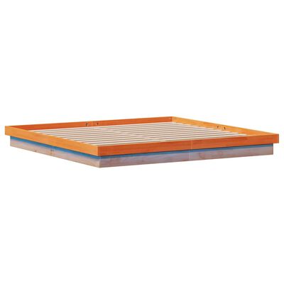 vidaXL Cadre de lit à LED sans matelas 200x200 cm bois massif