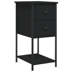 vidaXL Table de chevet noir 32x42x70 cm bois d&rsquo;ing&eacute;nierie