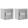 vidaXL Cabinet en verre mural LUCCA 2 pc Gris b&eacute;ton Bois d'ing&eacute;nierie