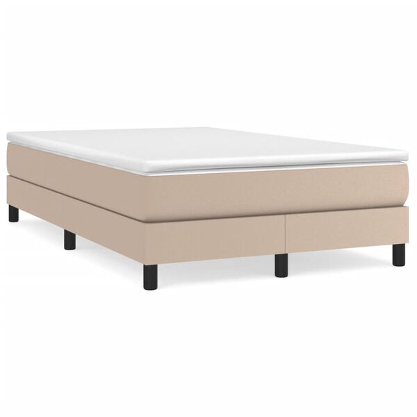 vidaXL Sommier &agrave; lattes de lit avec matelas Cappuccino 120x200 cm