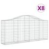 vidaXL Paniers &agrave; gabions arqu&eacute;s 8 pcs 200x30x80/100 cm Fer galvanis&eacute;