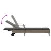 vidaXL Chaises longues avec coussins lot de 2 gris r&eacute;sine tress&eacute;e