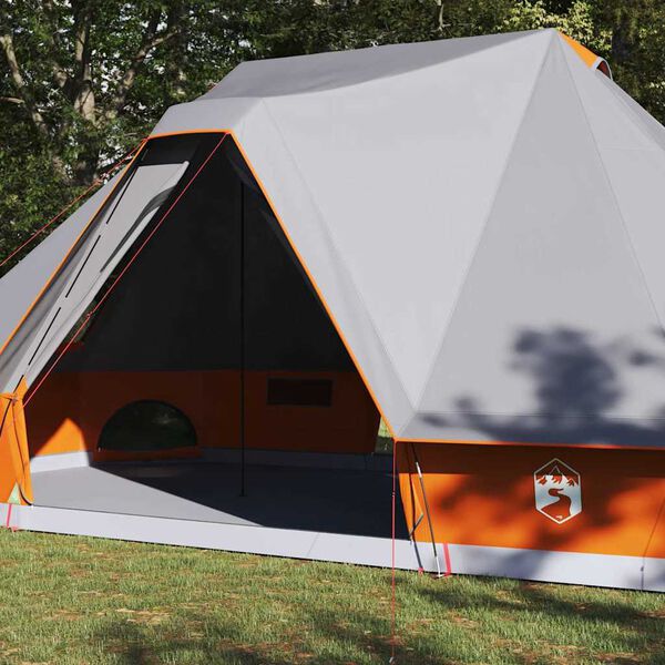 vidaXL Tente Tipi familiale Tipi Gris et orange 680 x 430 x 270 cm