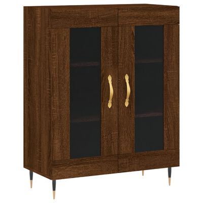 vidaXL Buffet haut Chêne marron 69,5x34x180 cm Bois d'ingénierie