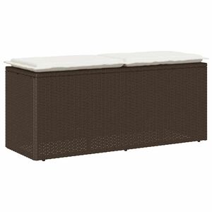 vidaXL Banc de jardin avec coussin marron 110x40x44 cm r&eacute;sine tress&eacute;e