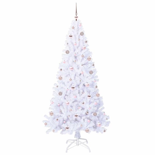 vidaXL Sapin de No&euml;l artificiel avec 300 LED Blanc 210 cm PVC et Acier