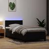 vidaXL Sommier &agrave; lattes de lit avec matelas et LED noir 90x220 cm velours