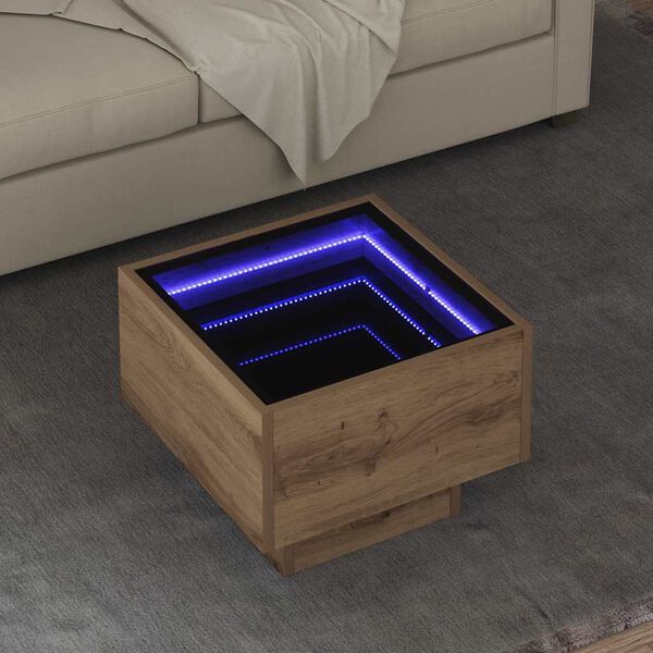 vidaXL Table basse ch&ecirc;ne artisanal 40 x 40 x 30 cm Bois d'ing&eacute;nierie