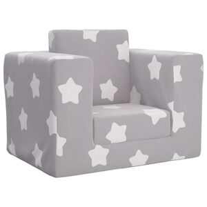 vidaXL Canap&eacute;-lit pour enfants Gris clair avec &eacute;toiles Peluche douce