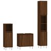 vidaXL Ensemble d'armoires de salle de bain 3 pcs ch&ecirc;ne marron