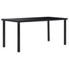 vidaXL Table &agrave; manger Noir 160x80x75 cm Verre tremp&eacute;