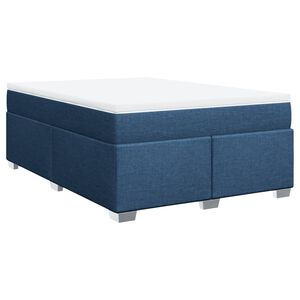 vidaXL Sommier &agrave; lattes de lit avec matelas Bleu 140x200 cm Tissu