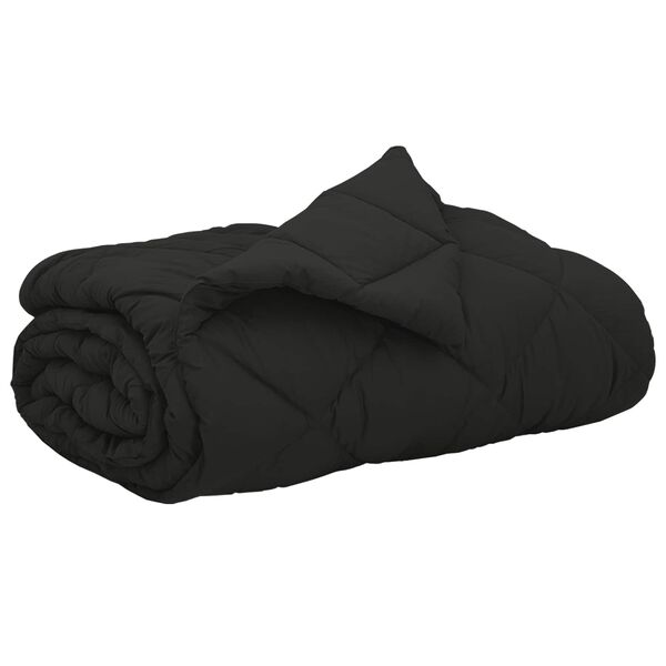 vidaXL Duvet d'&eacute;t&eacute; simple Noir 220 x 260 cm Microfibre