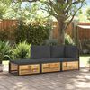 vidaXL Salon de jardin avec coussins 3 pcs bois massif d'acacia