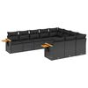 vidaXL Salon de jardin 10 pcs avec coussins noir r&eacute;sine tress&eacute;e