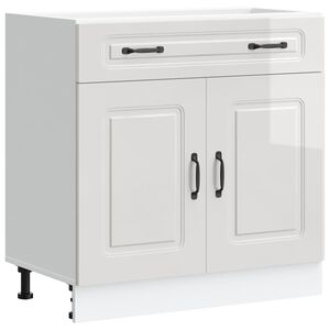 vidaXL Armoire de cuisine Kalmar blanc brillant bois ing&eacute;nierie