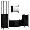 vidaXL Ensemble d'armoire de salle de bain 4 pc Ch&ecirc;ne noir