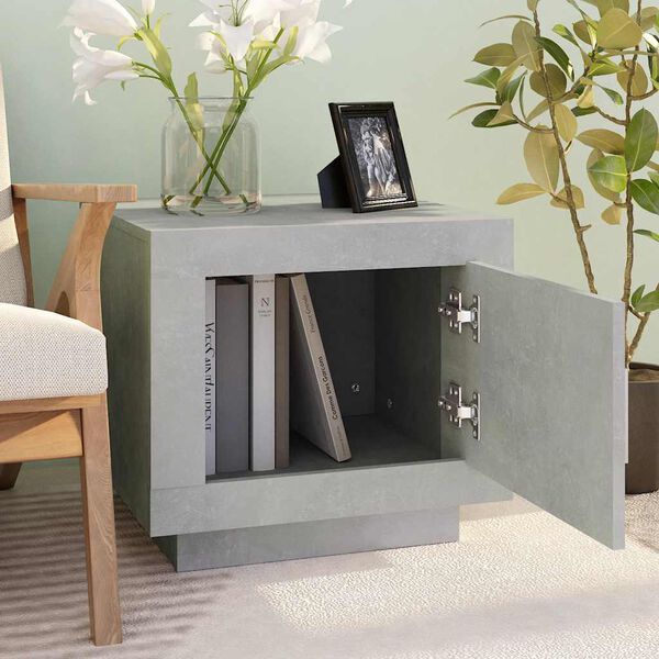 vidaXL Table basse gris b&eacute;ton 51x50x45 cm bois d'ing&eacute;nierie