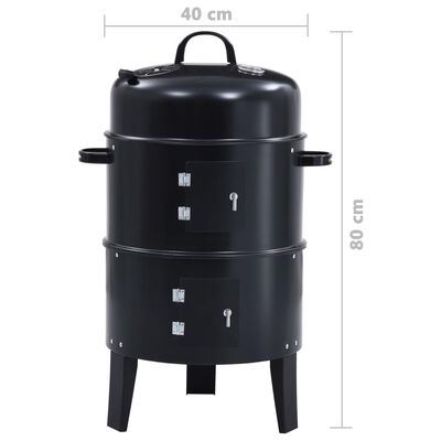 vidaXL Gril barbecue au charbon 3 en 1 40x80 cm