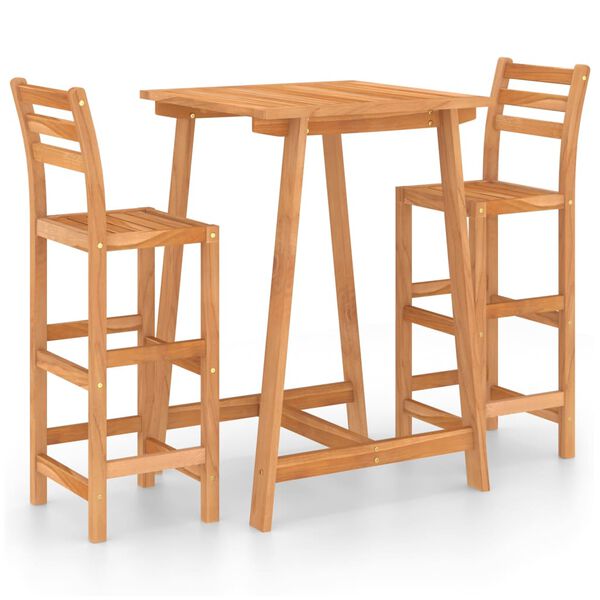 vidaXL Ensemble de bar d'ext&eacute;rieur 3 pcs Bois d'acacia massif