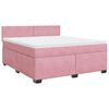 vidaXL Sommier &agrave; lattes de lit avec matelas Rose 180x200 cm Velours
