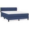 vidaXL Sommier &agrave; lattes de lit avec matelas Bleu 140x190 cm Tissu