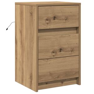 vidaXL Cabinet de chevet Ch&ecirc;ne artisanal 38 x 34 x 61 cm