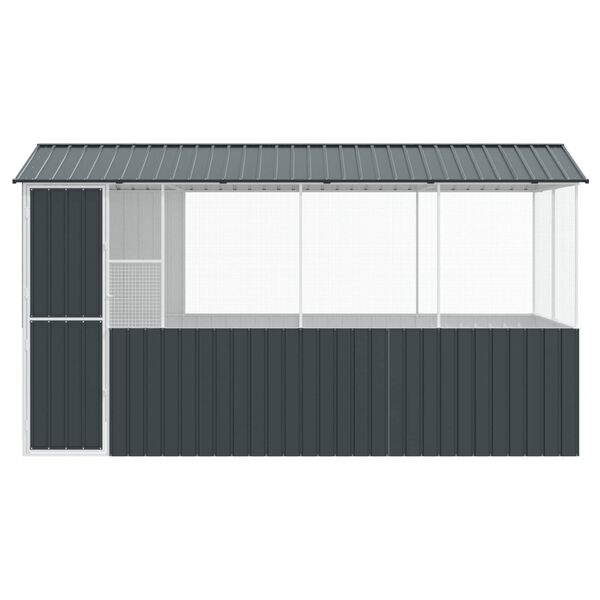 vidaXL Cage pour oiseaux Anthracite 410 x 210 x 230 cm Acier galvanis&eacute;