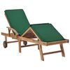 vidaXL Chaises longues avec coussins 2 pcs Bois de teck solide Vert