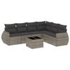 vidaXL Salon de jardin avec coussins 7 pcs gris r&eacute;sine tress&eacute;e