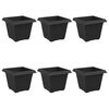 vidaXL Pot de Fleurs Carr&eacute; 6 pcs Noir 20 x 20 x 16 cm Plastique