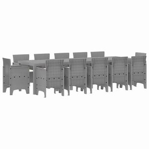 vidaXL Ensemble de salle &agrave; manger pour jardin 13 pcs Gris clair