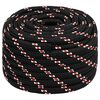 vidaXL Corde de bateau Noir 20 mm 50 m Polypropylène