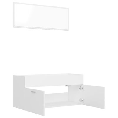 vidaXL Ensemble de meubles de salle de bain 2pcs blanc bois ingénierie