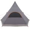 vidaXL Tente tipi avec toit Gris et orange 545 x 450 x 295 cm