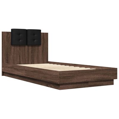 vidaXL Cadre de lit tête de lit chêne marron 90x190 cm bois ingénierie