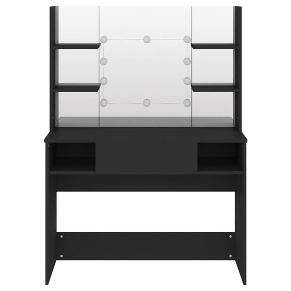 vidaXL Table de maquillage avec éclairage LED 100x40x135 cm MDF Noir