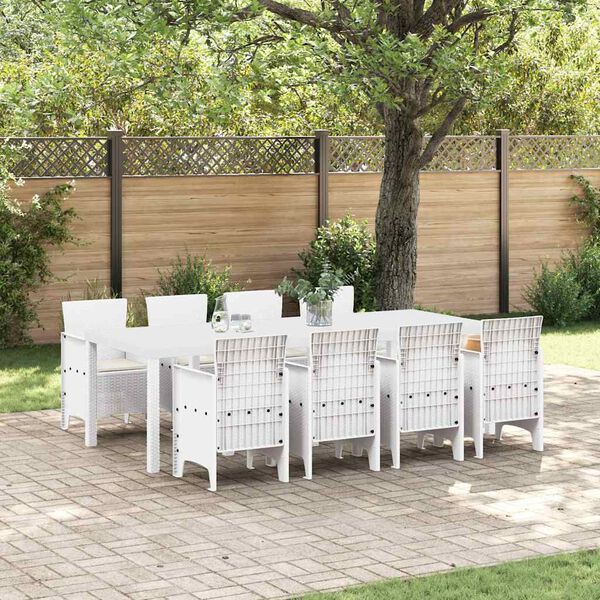 vidaXL Ensemble de salle &agrave; manger pour jardin 9 pcs Gris clair