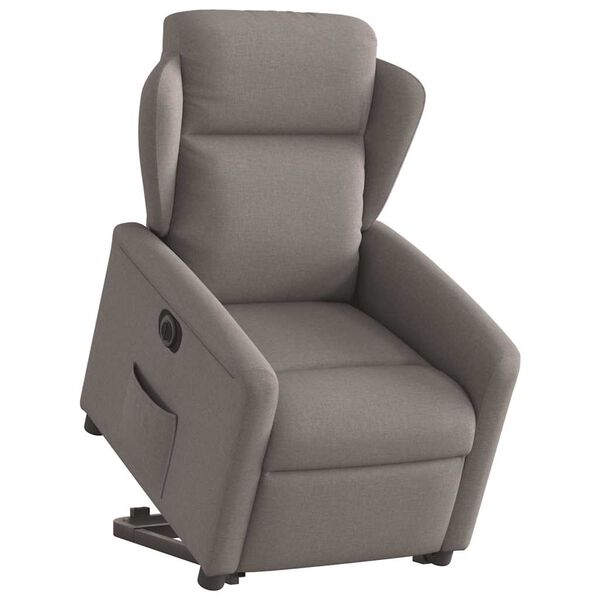 vidaXL Fauteuil inclinable &eacute;lectrique taupe tissu