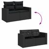vidaXL Ensemble de canap&eacute; de jardin avec coussin 11 pcs Noir