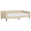 vidaXL Lit de jour avec matelas cr&egrave;me 90x200 cm tissu