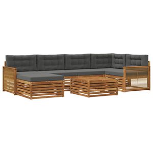 vidaXL Ensemble de canap&eacute;s d'ext&eacute;rieur 7 pcs Naturel et Anthracite