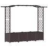 vidaXL Lit &Eacute;lev&eacute; avec Treillis et Toit Marron 204 x 40 x 138 cm PP
