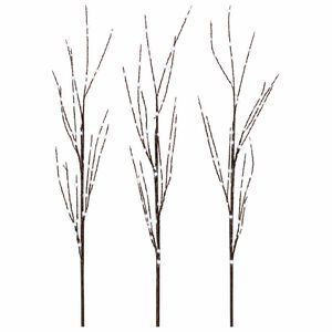 vidaXL Branche de cuivre LED de d&eacute;coration de No&euml;l 3 pc Marron 62 cm