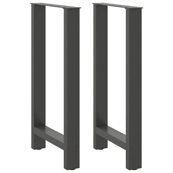 vidaXL Pieds de table de bar Anthracite 2 pi&egrave;ces 50 x (90-91) cm Acier