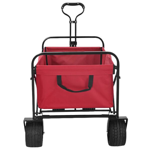 vidaXL Chariot &agrave; Main Pliable Rouge 89 x 63 x 96 cm