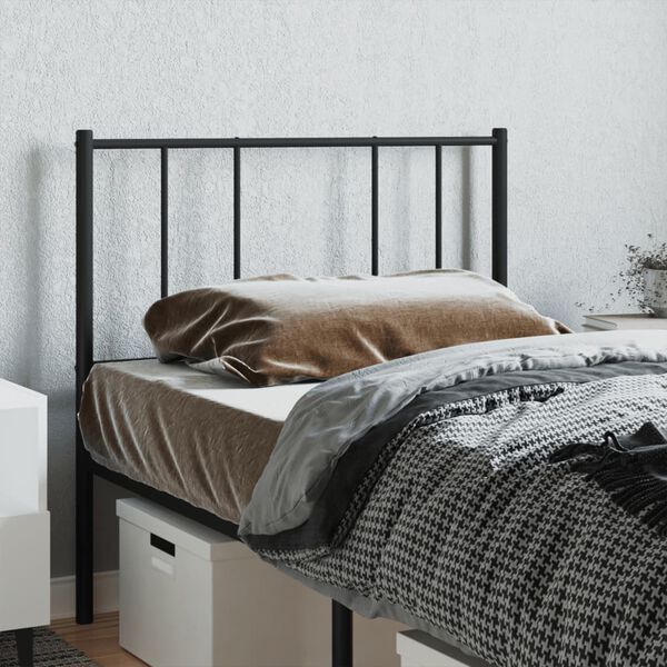 vidaXL T&ecirc;te de lit de remplacement m&eacute;tal noir 107 cm