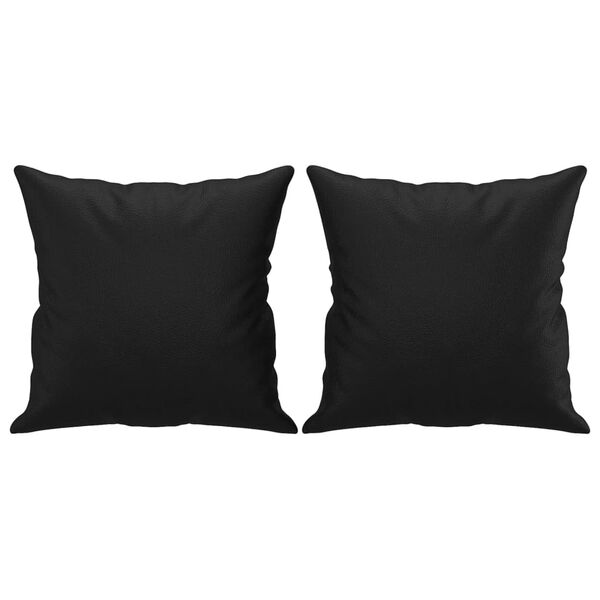 vidaXL Coussins décoratifs lot de 2 Noir 40x40 cm Similicuir