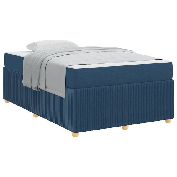 vidaXL Cadre de lit avec matelas Bleu 120 x 190 cm tissu