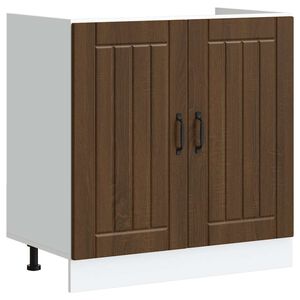 vidaXL Meuble de base de lavabo Lucca ch&ecirc;ne marron bois d'ing&eacute;nierie